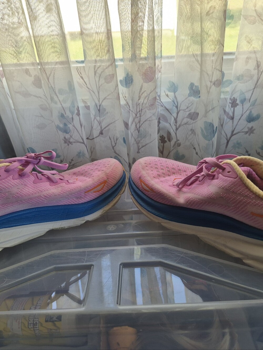 Hoka Women's Pink and Blue Road Running Shoes - Picture 5 of 7